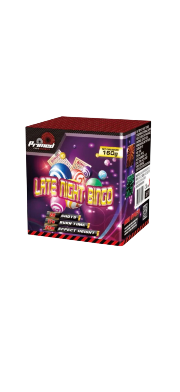 LATE NIGHT BINGO 20 SHOTS BY PRIMED PYROTECHNICS