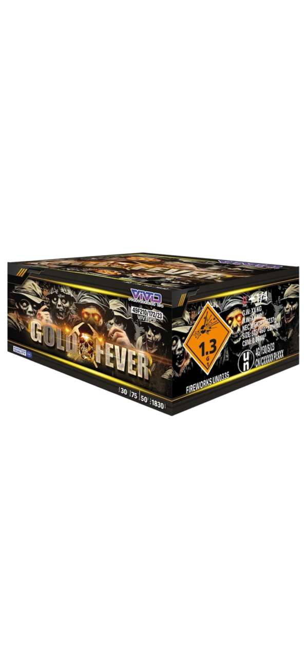 GOLD FEVER 75 SHOTS BY VIVID PYROTECHNICS